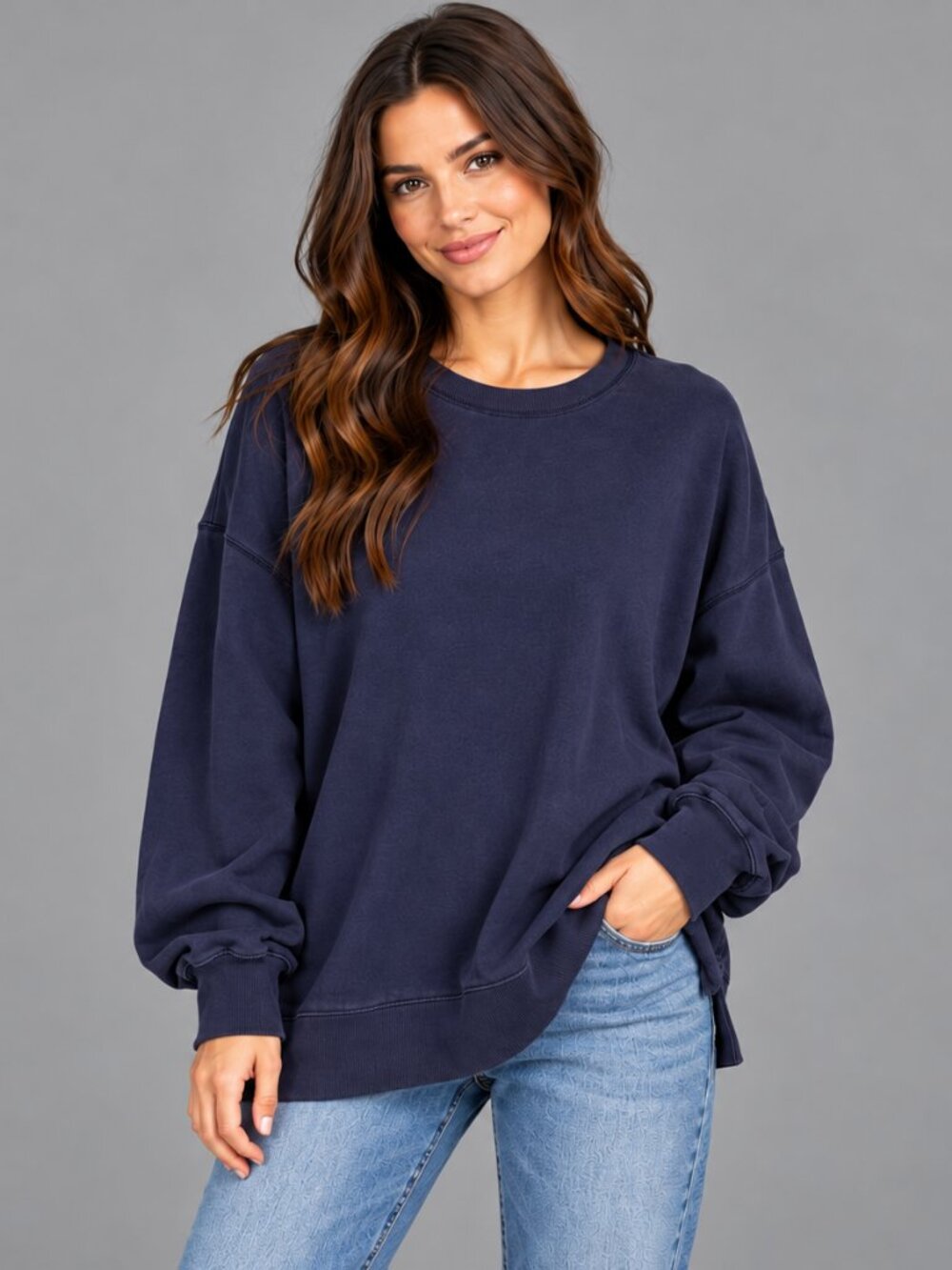 Old Navy SoComfy Tunic Length Sweatshirt – Blue – Size L